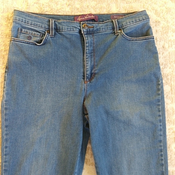 Gloria Vanderbilt Amanda Slendering VIscose Jeans Plus 14 Blue - Picture 6 of 14